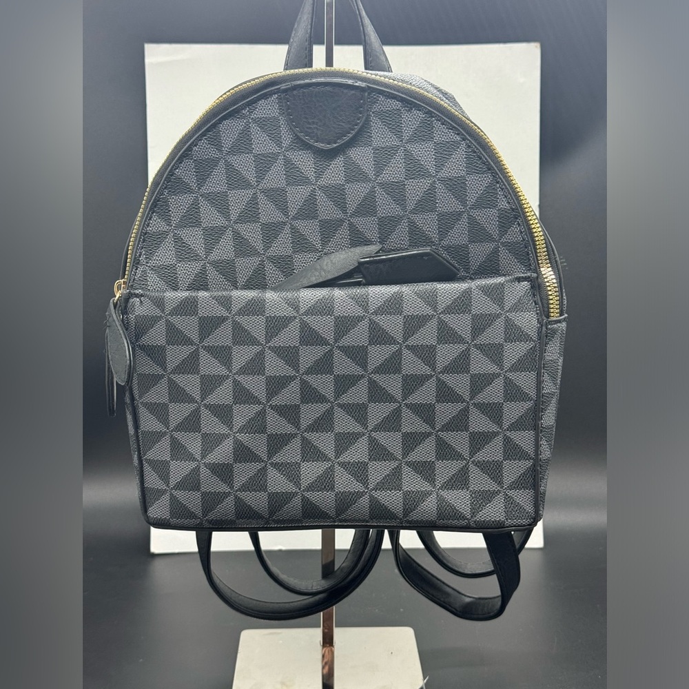 Classic Triangle Checkered Mini Backpack